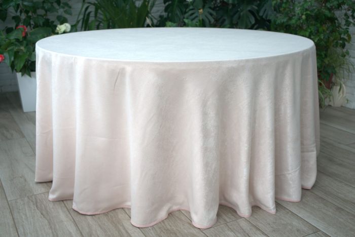 Кругла скатертина, персиковий d-330 см.