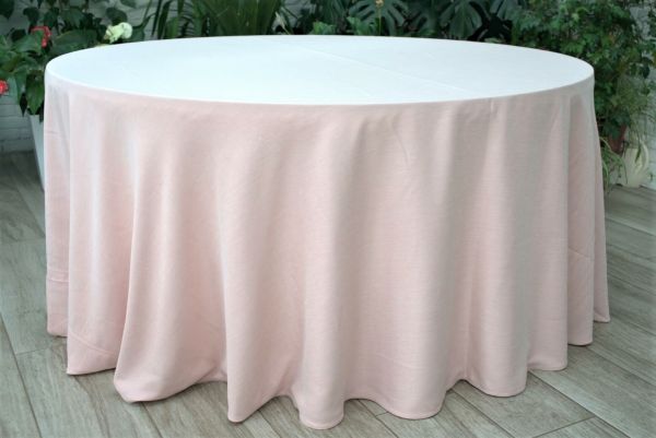Кругла скатертина, рожева d-330 см.