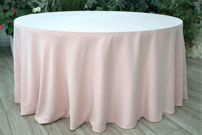 Кругла скатертина, рожева d-330 см.