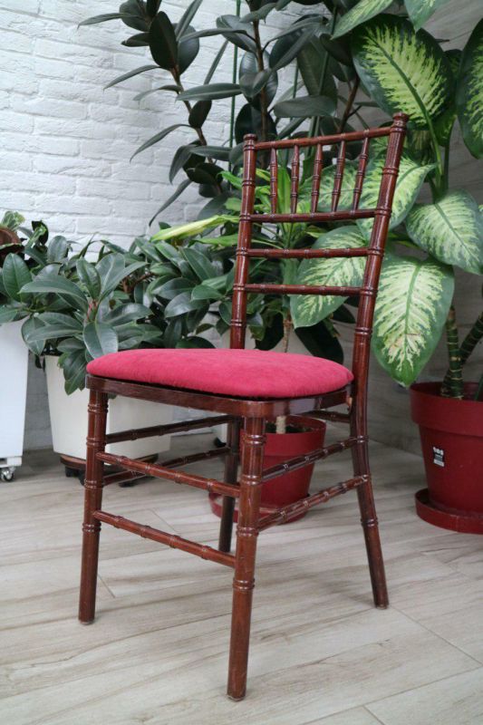 Стілець «Chiavari» венге з бордовим чохлом